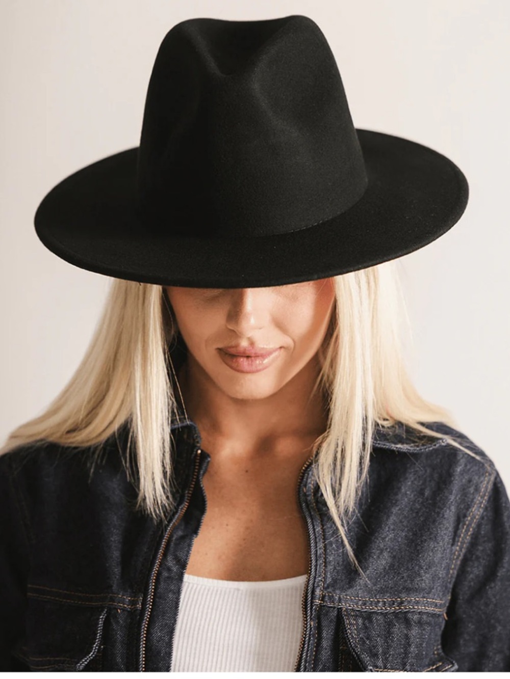 GIGI PIP Wes Tall Fedora Hat - Black with Custom Trims